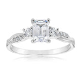 9ct White Gold Fancy Cubic Zirconia Ring