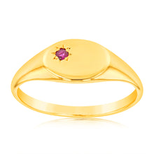 Load image into Gallery viewer, 9ct Yellow Gold 1.75mm Natural Ruby Ring