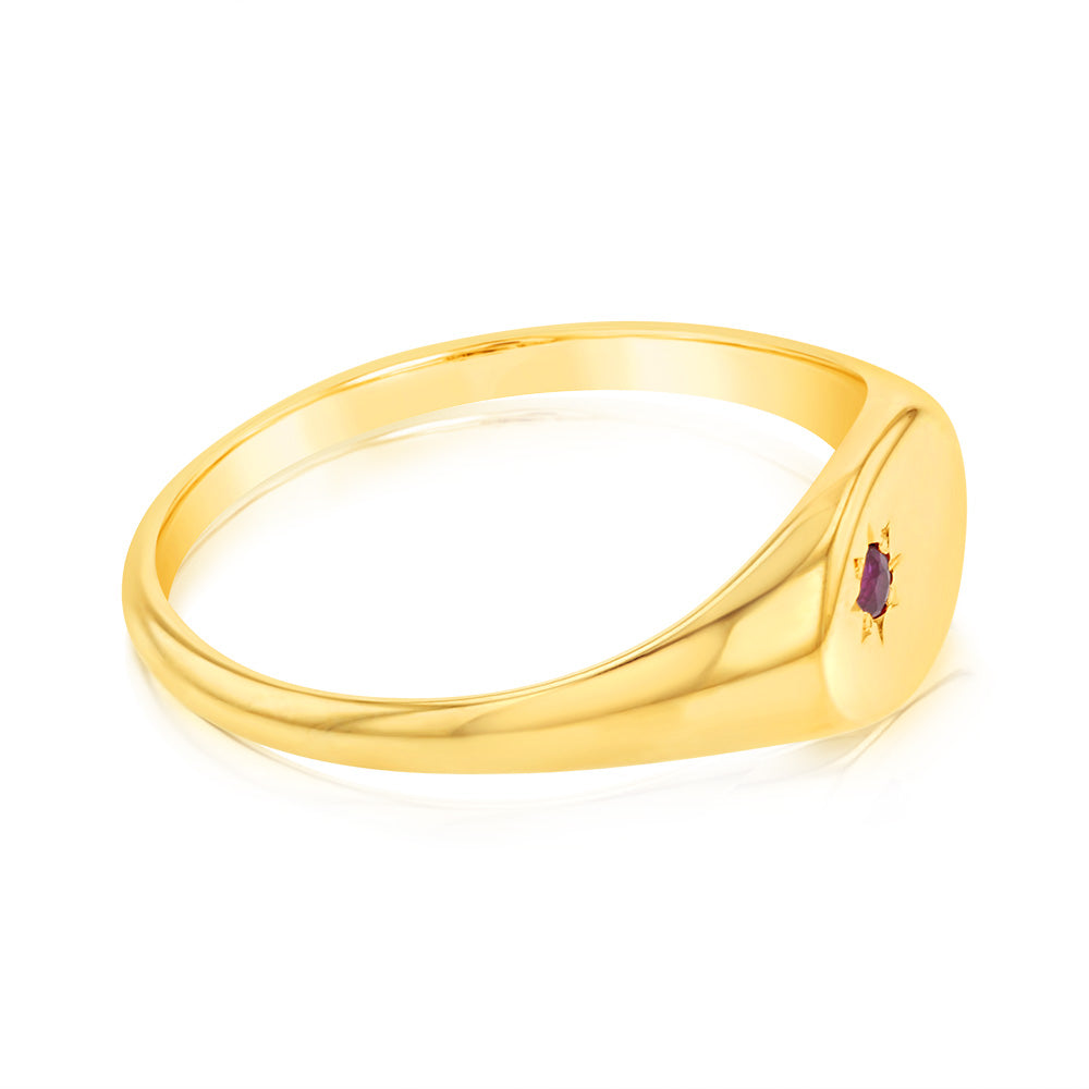 9ct Yellow Gold 1.75mm Natural Ruby Ring