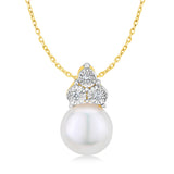 9ct Yellow Gold Pearl And Diamond Pendant