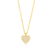 Load image into Gallery viewer, 9ct Yellow Gold Zirconia Heart Pendant On Chain