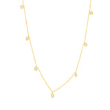 9ct Yellow Gold 2mm Zirconia Charm On 45cm Chain