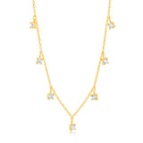 9ct Yellow Gold 2.5mm Zirconia Charm On 45cm Chain