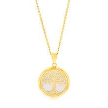Load image into Gallery viewer, 9ct Yellow Gold Tree Of Life Mother Of Pearl Pendant
