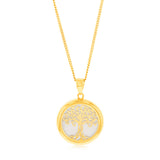 9ct Yellow Gold Tree Of Life Mother Of Pearl Pendant