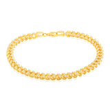 9ct Yellow Gold Cubic Zirconia Chain Bracelet