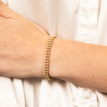 9ct Yellow Gold Cubic Zirconia Chain Bracelet