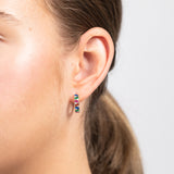 9ct Yellow Gold Coloured Cubic Zirconia Hoop Earrings