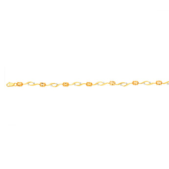 8Carat Citrine & 0.10Ct Diamond in 9ct Yellow Gold Bracelet