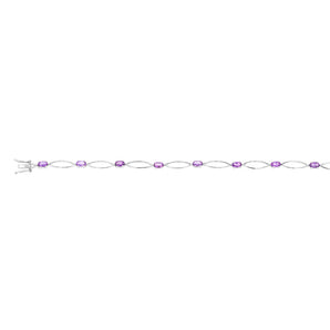 10 Amethyst Bracelet in Sterling Silver