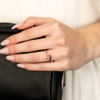 Natural Pear Shape Morganite 6x4mm & small Diamonds in 9ct Yellow Gold