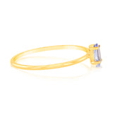 1 Oval Tanzanite 5x3mm in 9ct Yellow Gold