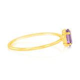 9ct Yellow Gold 6x4mm Oval 0.39Ct Amethyst  Ring