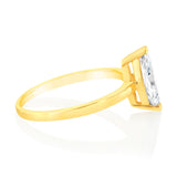 Marquise Cut Cubic Zirconia Ring 1 Carat Look in  in 9ct Yellow