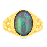 9ct Yellow Gold Oval Shaped Opal Ring