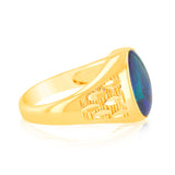 9ct Yellow Gold Oval Shaped Opal Ring