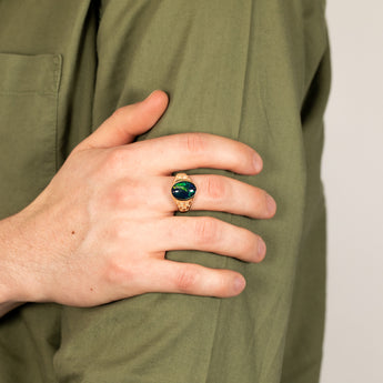 9ct Yellow Gold Oval Shaped Opal Ring