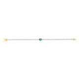 2 Carat Natural Diamonds Bracelet with .70CT Natural Emerald in 9ct Yellow Gold