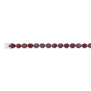 45 Carat Garnet Tennis Bracelet Set in Sterling Silver