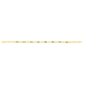 9ct Yellow Gold Natural Peridot & Diamond Infinity Bracelet