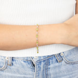 9ct Yellow Gold Natural Peridot & Diamond Infinity Bracelet
