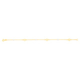 9ct Yellow Gold 19.10cm Heart and Pearl Bracelet