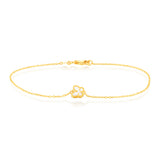 9ct Yellow Gold 19.70cm Butterfly and Mother Of Pearl Bracelet