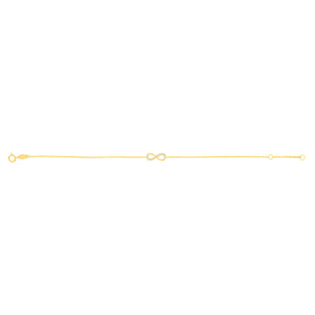9ct Yellow Gold 19.10cm Zirconia Infinity Bracelet