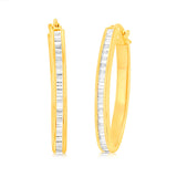 9ct Yellow Gold Cubic Zirconia Hoop Earrings