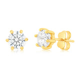 9ct Yellow Gold Cubic Zirconia Studs Earrings