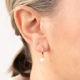 9ct Yellow Gold Pearl Hoop Earrings