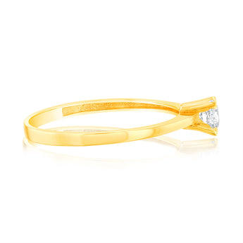 Cubic Zirconia Cocktail Ring in 9ct Yellow Gold