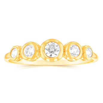 Cubic Zirconia Cocktail Ring in 9ct Yellow Gold