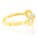 Cubic Zirconia Infinity Ring in 9ct Yellow Gold