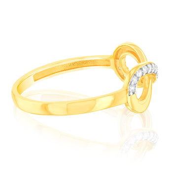 Cubic Zirconia Infinity Ring in 9ct Yellow Gold