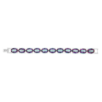Sterling Silver 55 Carat Mystic Quartz Tennis Bracelet