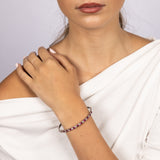 Created Ruby & Created White Sapphire Bangle Sterling Silver