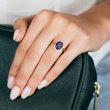 9ct Yellow Gold 2.5 Carat Amethyst 28Cubic Zirconia Ring