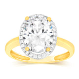 Cubic Zirconia Ring in 9ct Yellow Gold