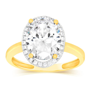 Cubic Zirconia Ring in 9ct Yellow Gold