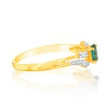 9ct Yellow Gold 0.26 Created Emerald & 14Cubic Zirconia Ring