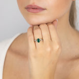 9ct Yellow Gold 1.8 Carat Created Emerald & 10Diamonds Ring