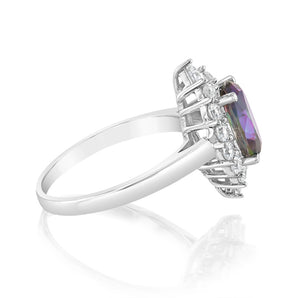 Sterling Silver Mystic Topaz & 14Cubic Zirconia Ring