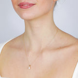 10ct Yellow Gold 7-8MM Fresh Water Pearl with Diamond Pendant