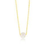 7-8MM Fresh Water Pearl Slide Chain in Gold Plated Sterling Silver