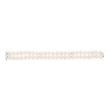 7-8mm Fresh Water Pearl & Cubic Zirconia Bracelet in Sterling Silver
