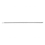 Black Spinel Tennis 19cm Bracelet in Sterling Silver Rhodium Plated
