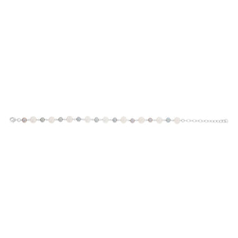 5-8mm Fresh Water White & Grey Pearl Bracelet in Sterling Silver