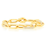 Cubic Zirconia Fancy Bracelet in 9ct Yellow Gold