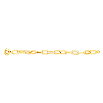 Cubic Zirconia Fancy Bracelet in 9ct Yellow Gold